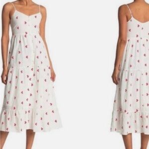 Spirit of Grace Arlaine Cotton Maxi Dress w/ Spaghetti Straps Pockets - L - NWT